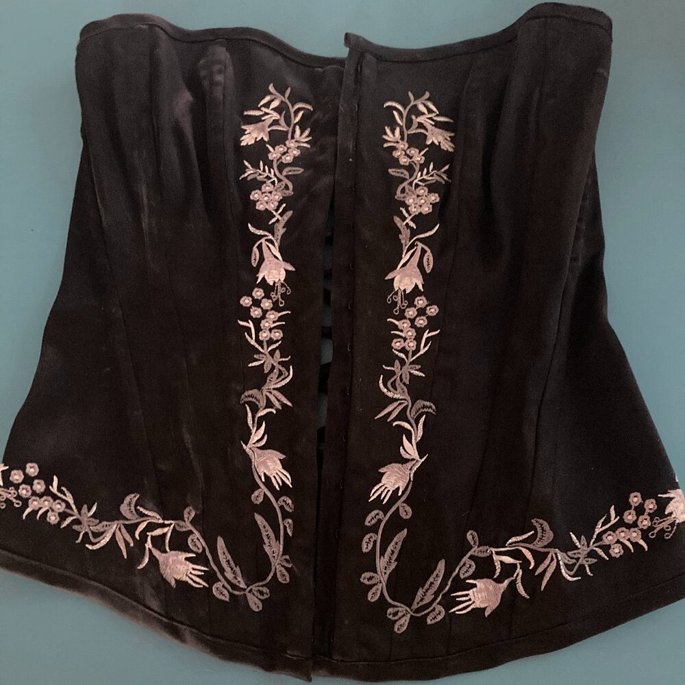 Black Corset with Silver Detailing